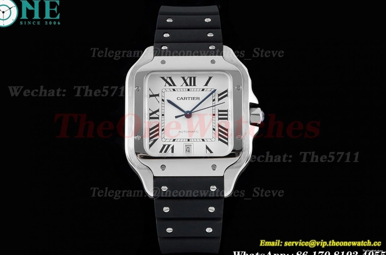 Santos MY9019 Rmn Cartier GF White SS XL 40MM De RU Mens 0412